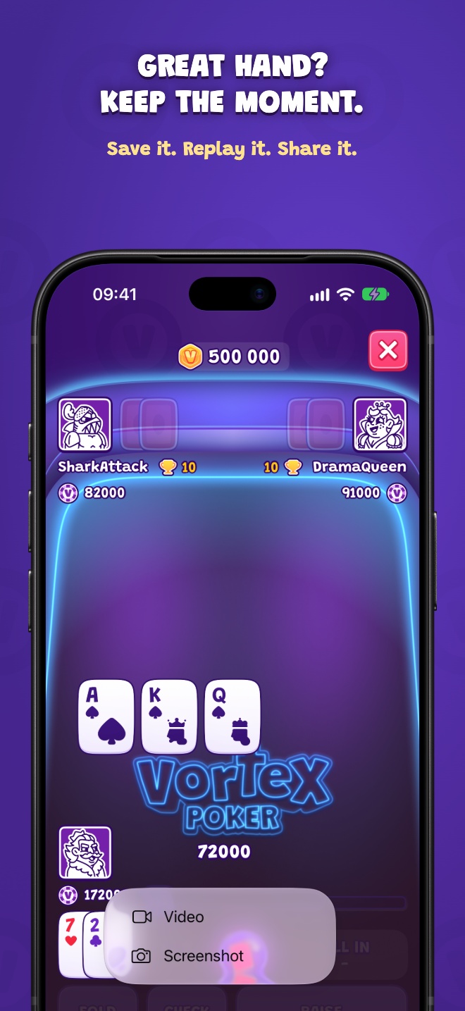 Great hand? Keep the moment. — Save it. Replay it. Share it.