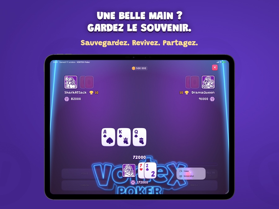 Une belle main ? Gardez le souvenir. — Sauvegardez. Revivez. Partagez.