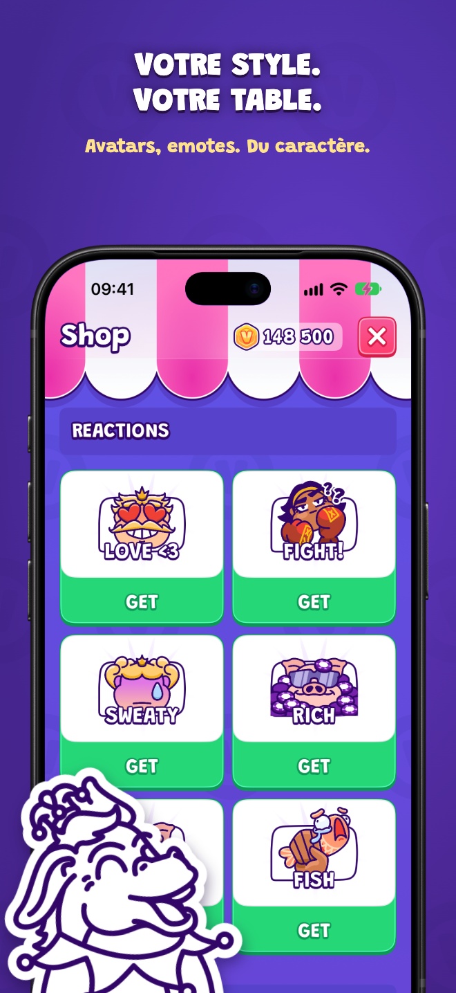 Votre style. Votre table. — Avatars, emotes. Du caractère.