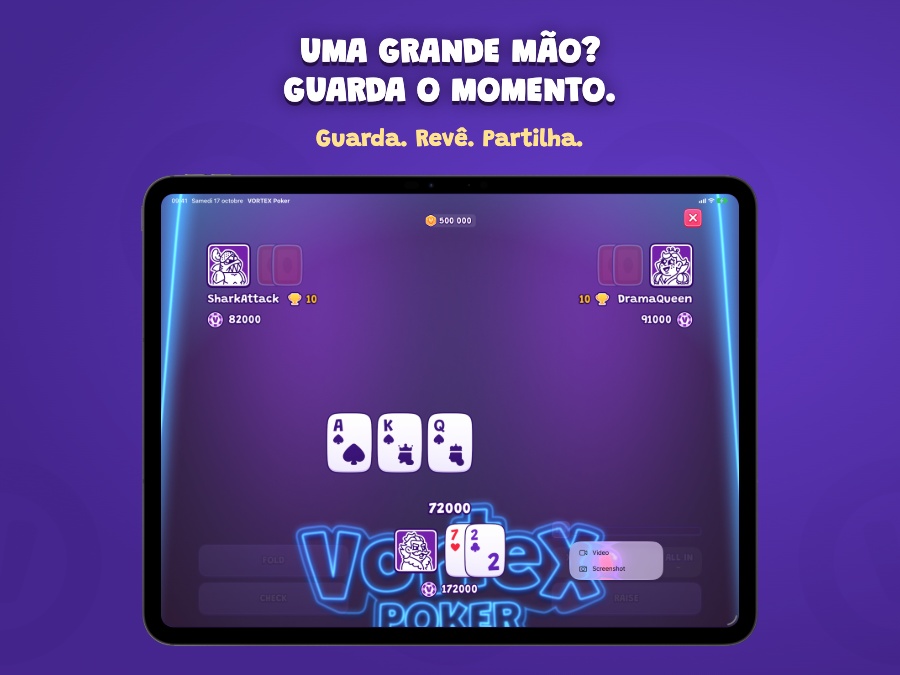 Uma grande mão? Guarda o momento. — Guarda. Revê. Partilha.